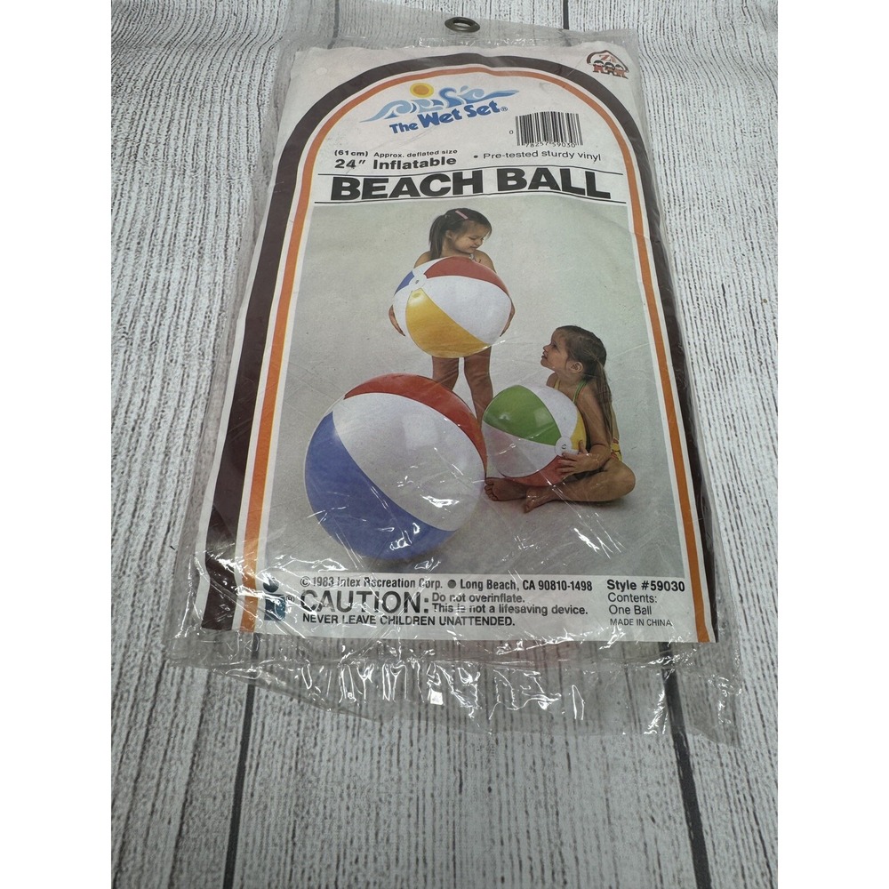 Vintage 1983 Intex The Wet Set 20" Beach Ball #59020 Sealed
